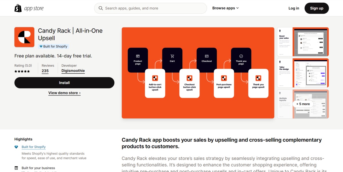 Candy Rack One Click Upsell