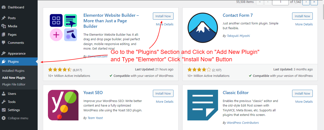 Step by step guide to elementor wordPress